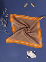 Rust Orange Geometric Silk Pocket Square - TOSSIDO