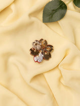 Scarlet Blossom Crystal Brooch - TOSSIDO