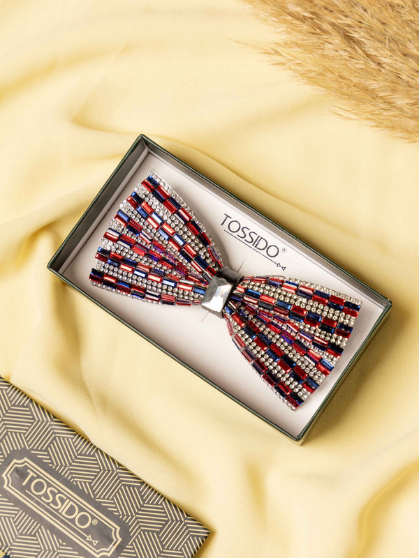 Scarlet Matrix Beaded Bowtie - TOSSIDO
