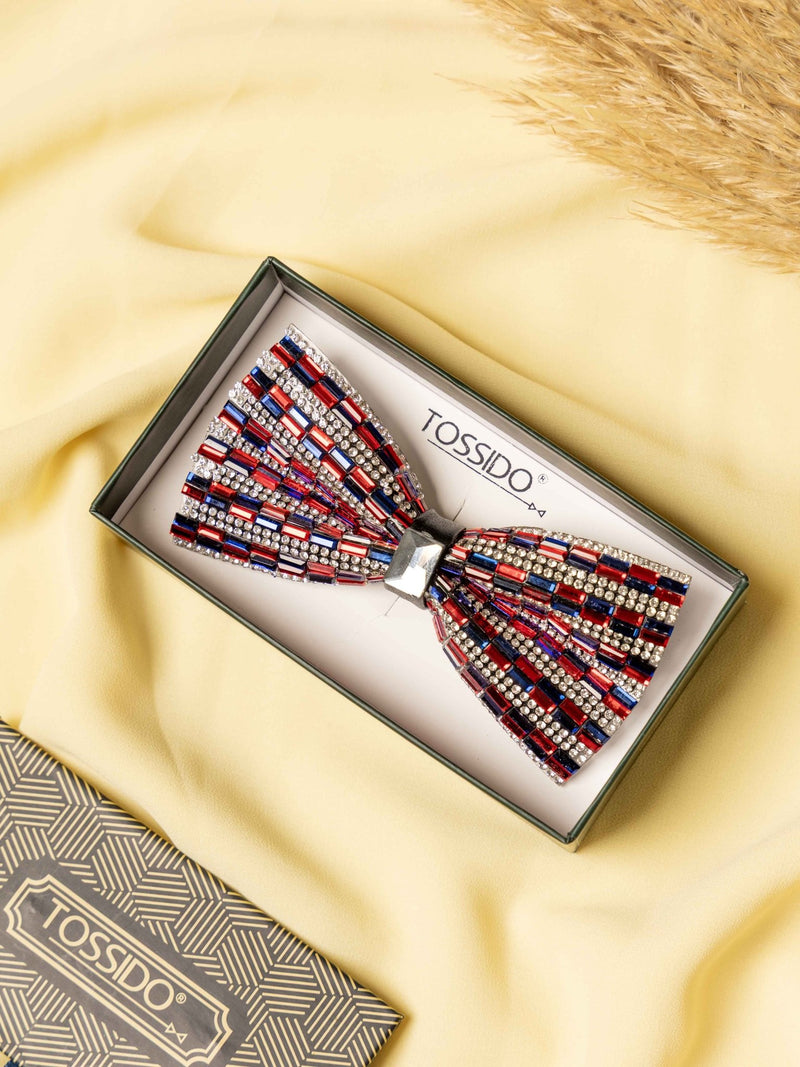 Scarlet Matrix Beaded Bowtie - TOSSIDO