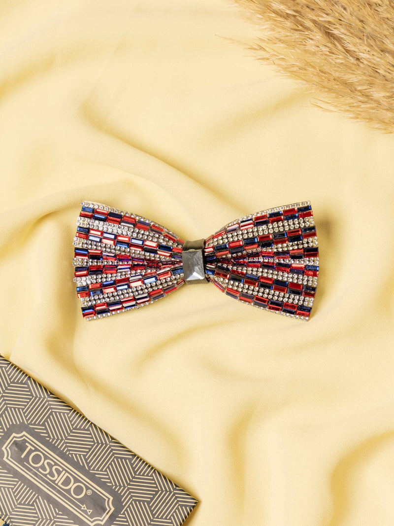 Scarlet Matrix Beaded Bowtie - TOSSIDO