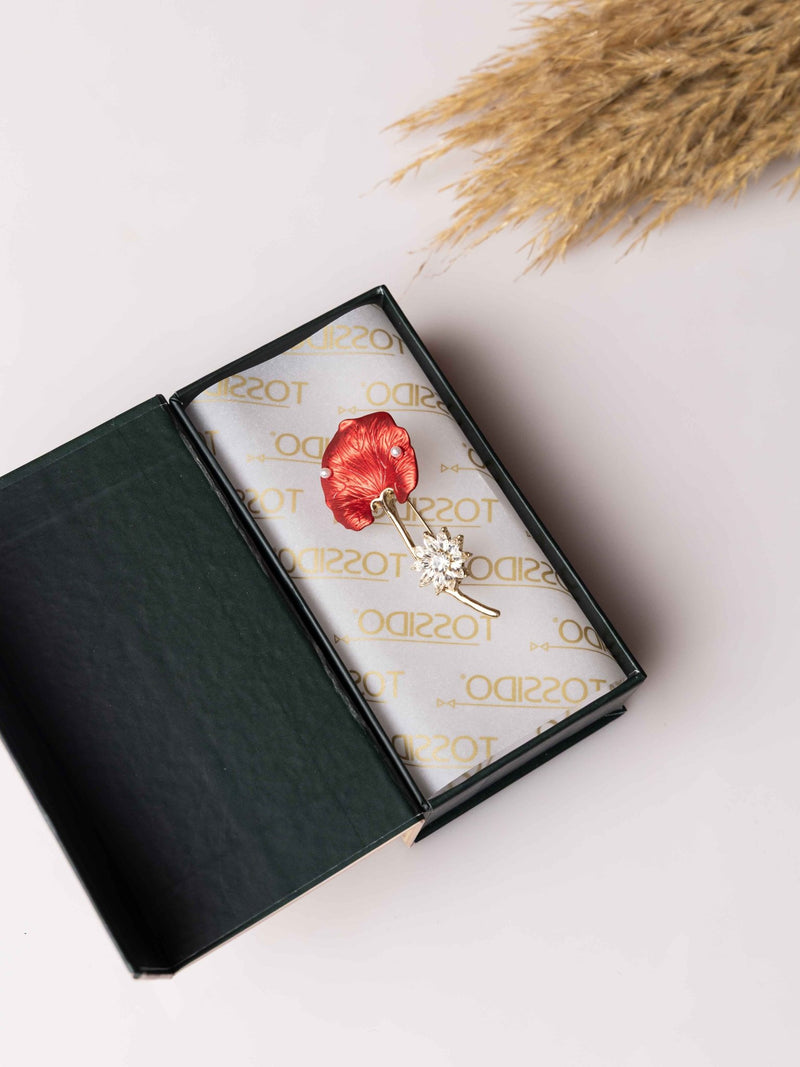 Scarlet Petal Brooch - TOSSIDO