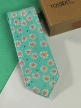 Sea Green Floral Necktie - TOSSIDO