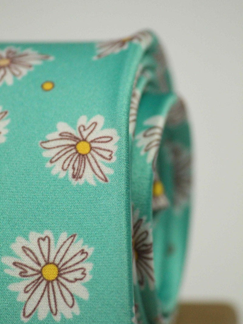 Sea Green Floral Necktie - TOSSIDO