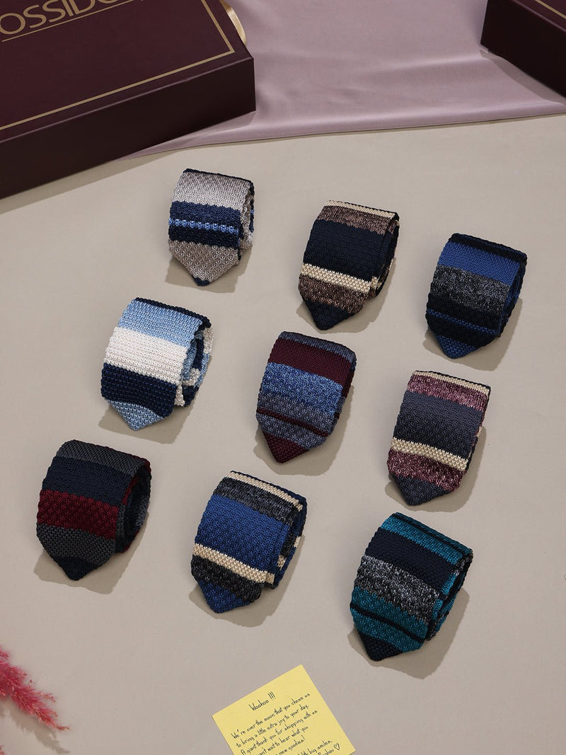 Set of 9 Knitted Neckties - TOSSIDO