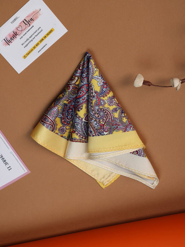 Shades of Yellow Paisley Pocket Square - TOSSIDO