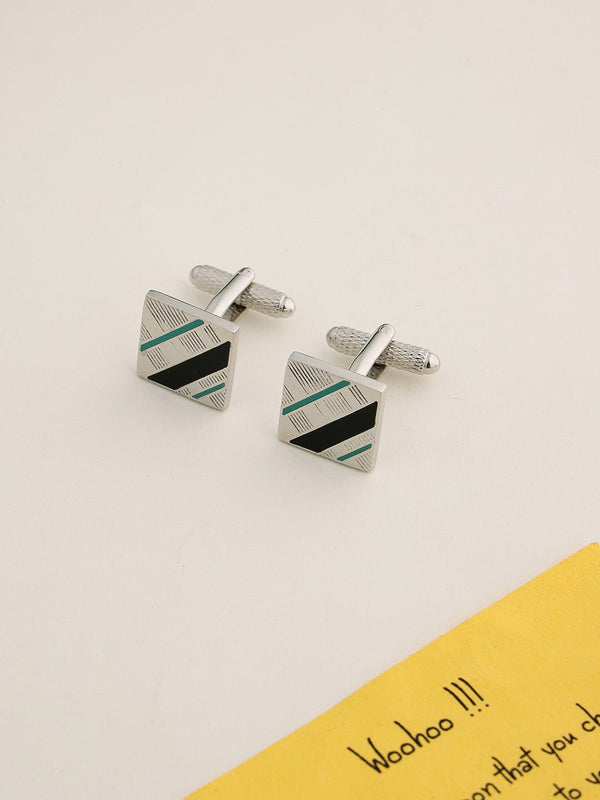 Silver Abstract Cufflinks - TOSSIDO