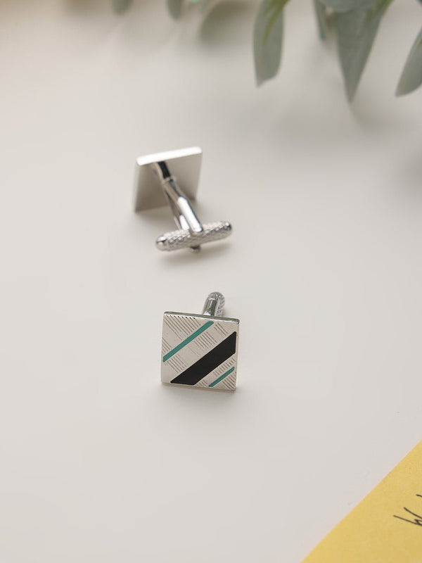 Silver Abstract Cufflinks - TOSSIDO