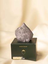 Silver Abstract Jacquard Pocket Square - TOSSIDO