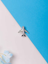 Silver Airplane Brooch - TOSSIDO