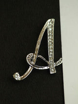 Silver Alphabet A Brooch - TOSSIDO