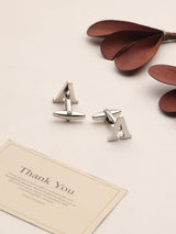 Silver Alphabet A Cufflink - TOSSIDO