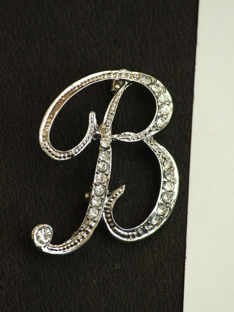 Silver Alphabet B Brooch - TOSSIDO