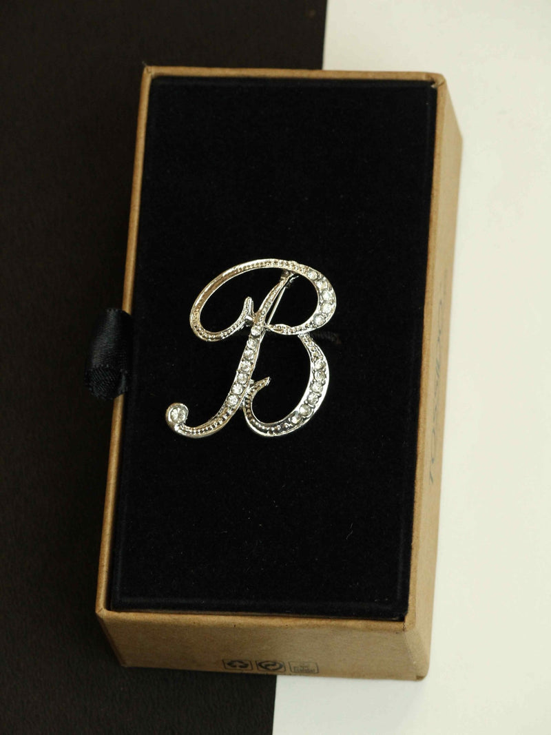 Silver Alphabet B Brooch - TOSSIDO