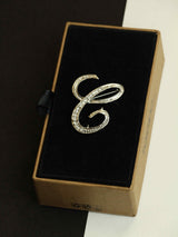 Silver Alphabet C Brooch - TOSSIDO