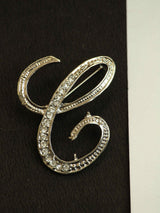 Silver Alphabet C Brooch - TOSSIDO