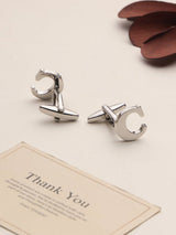 Silver Alphabet C Cufflink - TOSSIDO