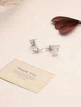 Silver Alphabet F Cufflink - TOSSIDO
