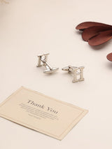 Silver Alphabet H Cufflink - TOSSIDO