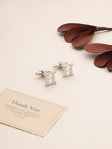 Silver Alphabet H Cufflink - TOSSIDO