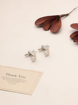 Silver Alphabet J Cufflink - TOSSIDO
