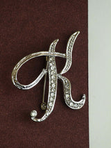 Silver Alphabet K Brooch - TOSSIDO
