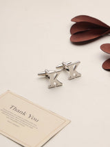 Silver Alphabet K Cufflink - TOSSIDO