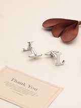 Silver Alphabet L Cufflink - TOSSIDO