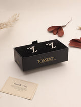 Silver Alphabet L Cufflink - TOSSIDO