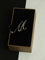 Silver Alphabet M Brooch - TOSSIDO