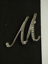 Silver Alphabet M Brooch - TOSSIDO