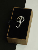 Silver Alphabet P Brooch - TOSSIDO