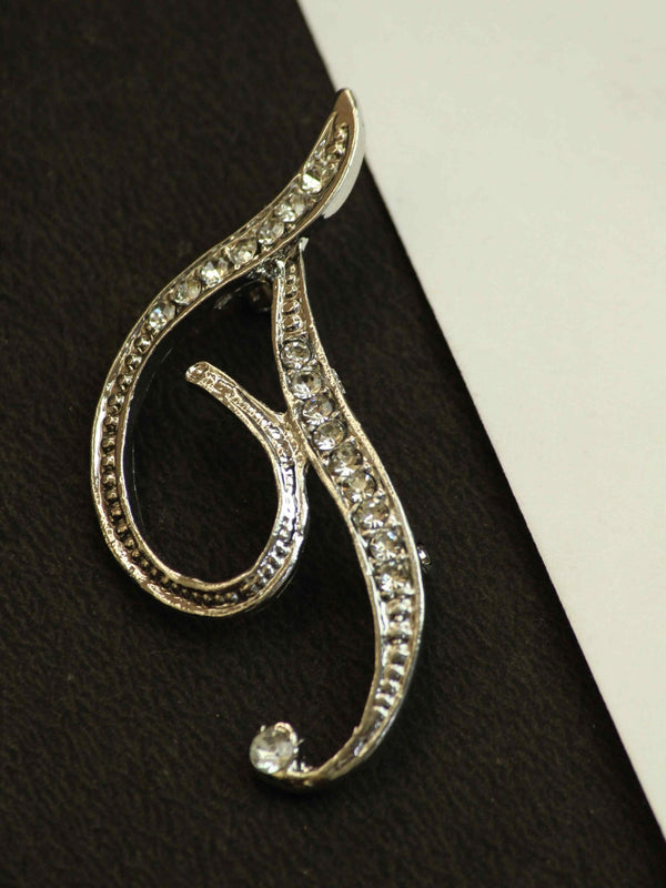 Silver Alphabet T Brooch - TOSSIDO