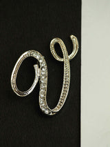 Silver Alphabet V Brooch - TOSSIDO