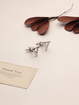Silver Alphabet V Cufflink - TOSSIDO