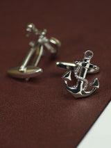 Silver Anchor Cufflinks - TOSSIDO