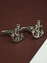 Silver Anchor Cufflinks - TOSSIDO