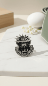 Silver & Black JGU Crest Lapel Pin - TOSSIDO