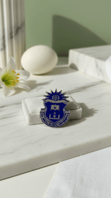 Silver & Blue JGU Crest Lapel Pin - TOSSIDO