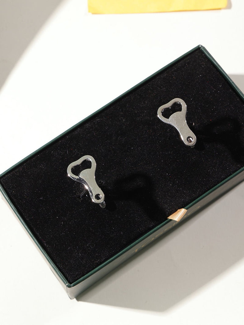 Silver Bottle Opener Cufflinks - TOSSIDO