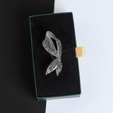 Silver Bow Leaf Brooch - TOSSIDO