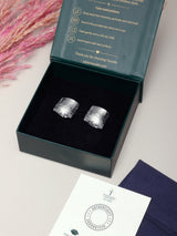 Silver Crackle Square Stud Earrings - TOSSIDO