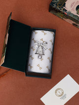 Silver Crystal Bell Pearl Brooch - TOSSIDO