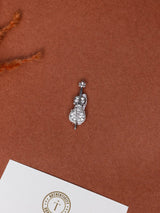 Silver Crystal Cello Brooch - TOSSIDO