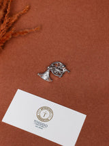 Silver Crystal French Horn Brooch - TOSSIDO