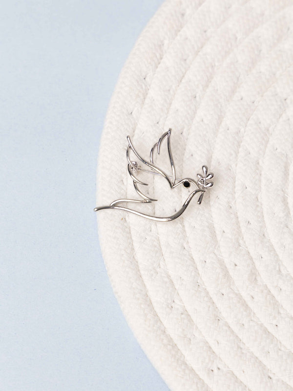 Silver Dove Brooch - TOSSIDO