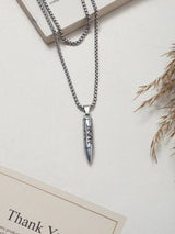 Silver Engraved Bullet Men's Chain - TOSSIDO