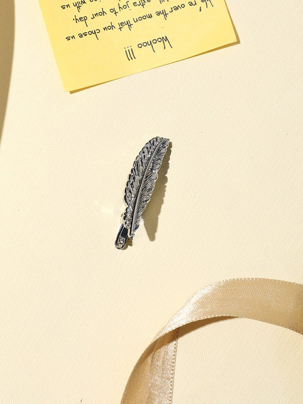 Silver Feather Tie bar - TOSSIDO