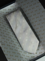 Silver Floral Woven Silk Necktie - TOSSIDO