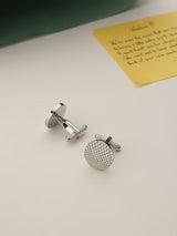 Silver Geometric Cufflinks - TOSSIDO